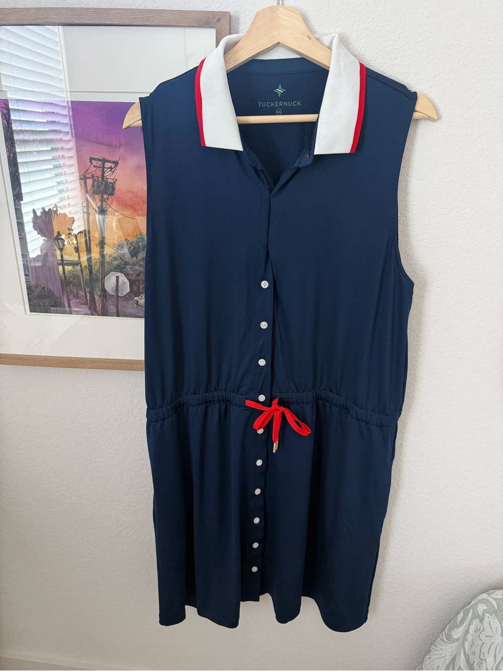TNUCK SPORT
Navy Sleeveless Performance Jersey Alcott Golf Dress